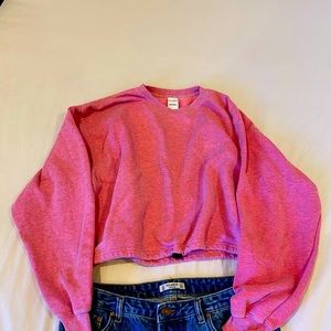 Cropped sweater M pink UO